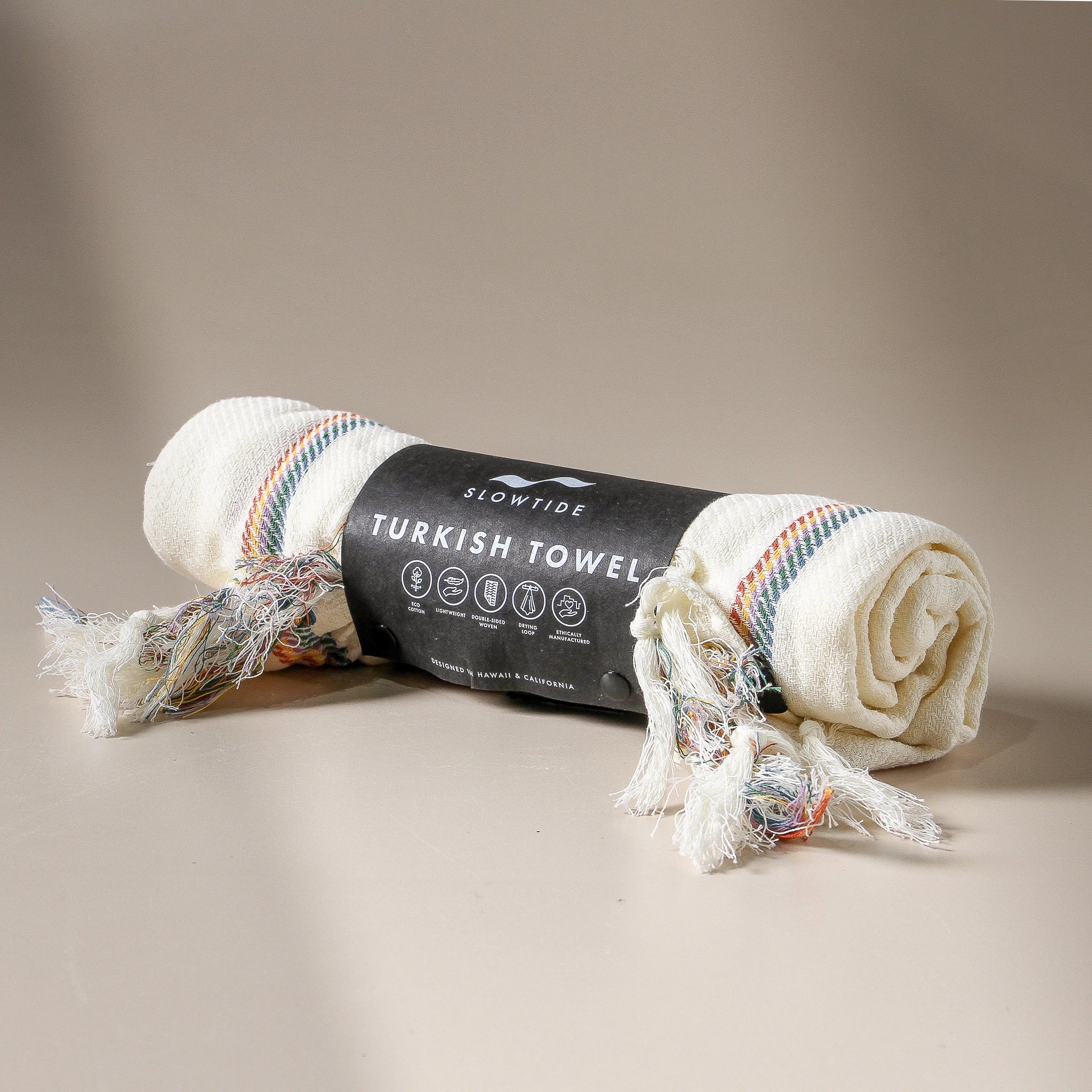 BAJA STRIPE TURKISH TOWEL - White - Image 5