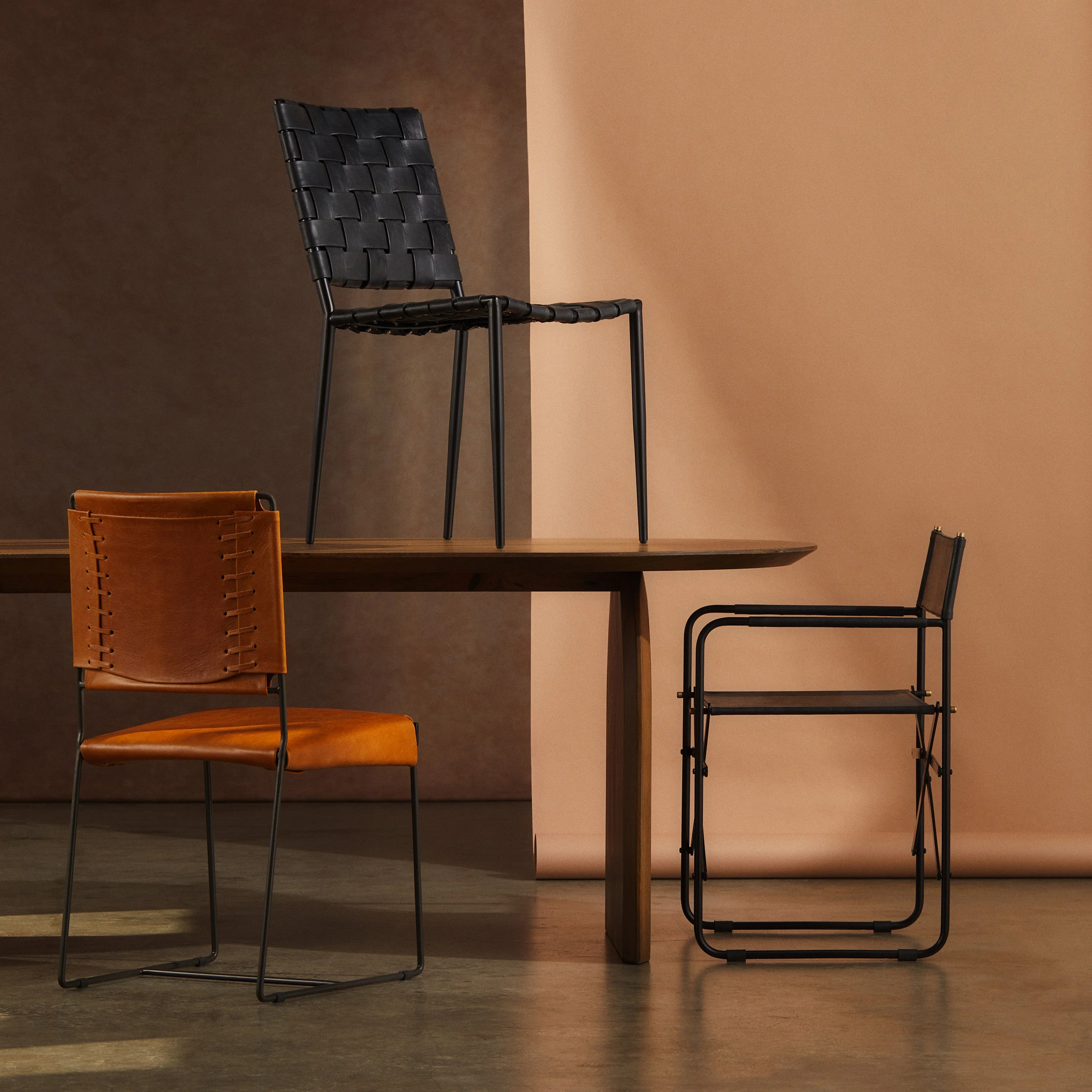 Heston Folding Dining Chair Tan - Image 29