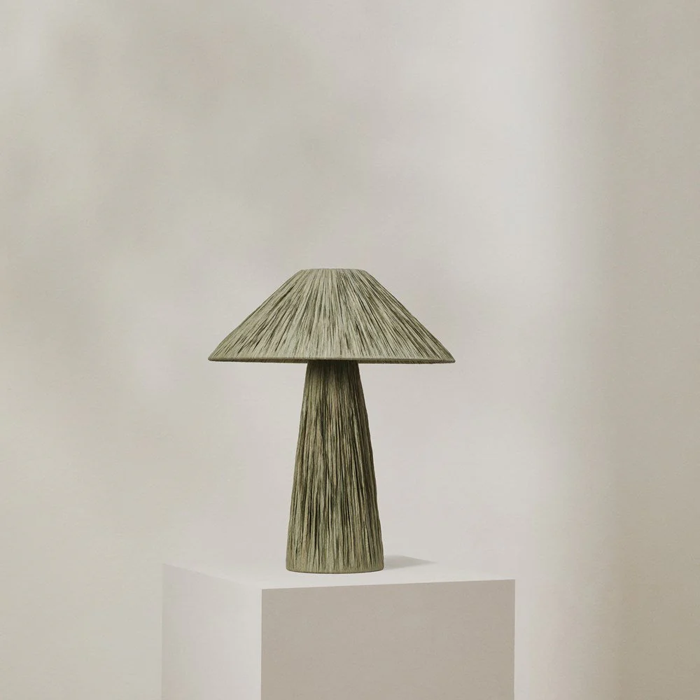 Ourea Raffia Table Lamp Green - Image 6
