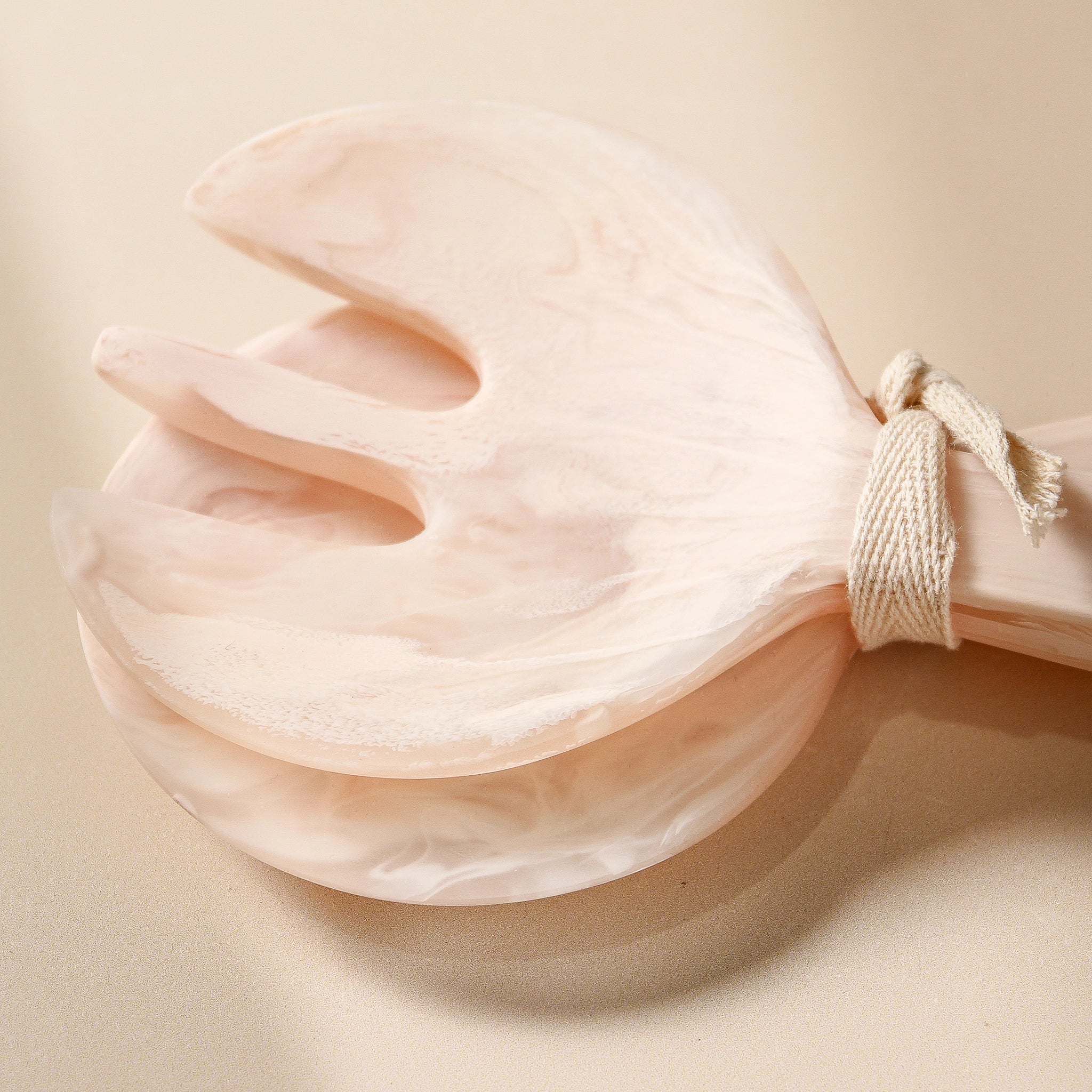Short Handle Salad Servers - Blush Swirl - Image 3