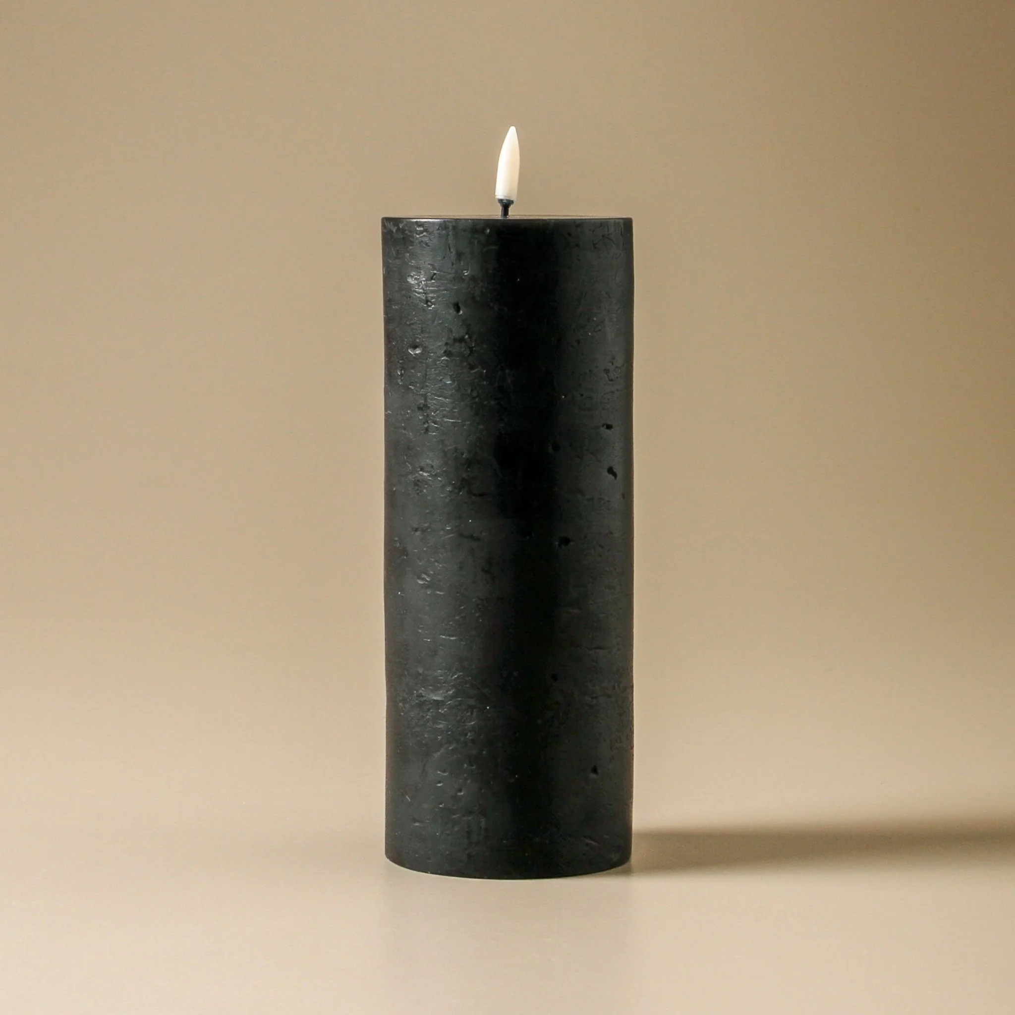 Textured Flameless Candle Black - 3.1" x 8" - Image 13