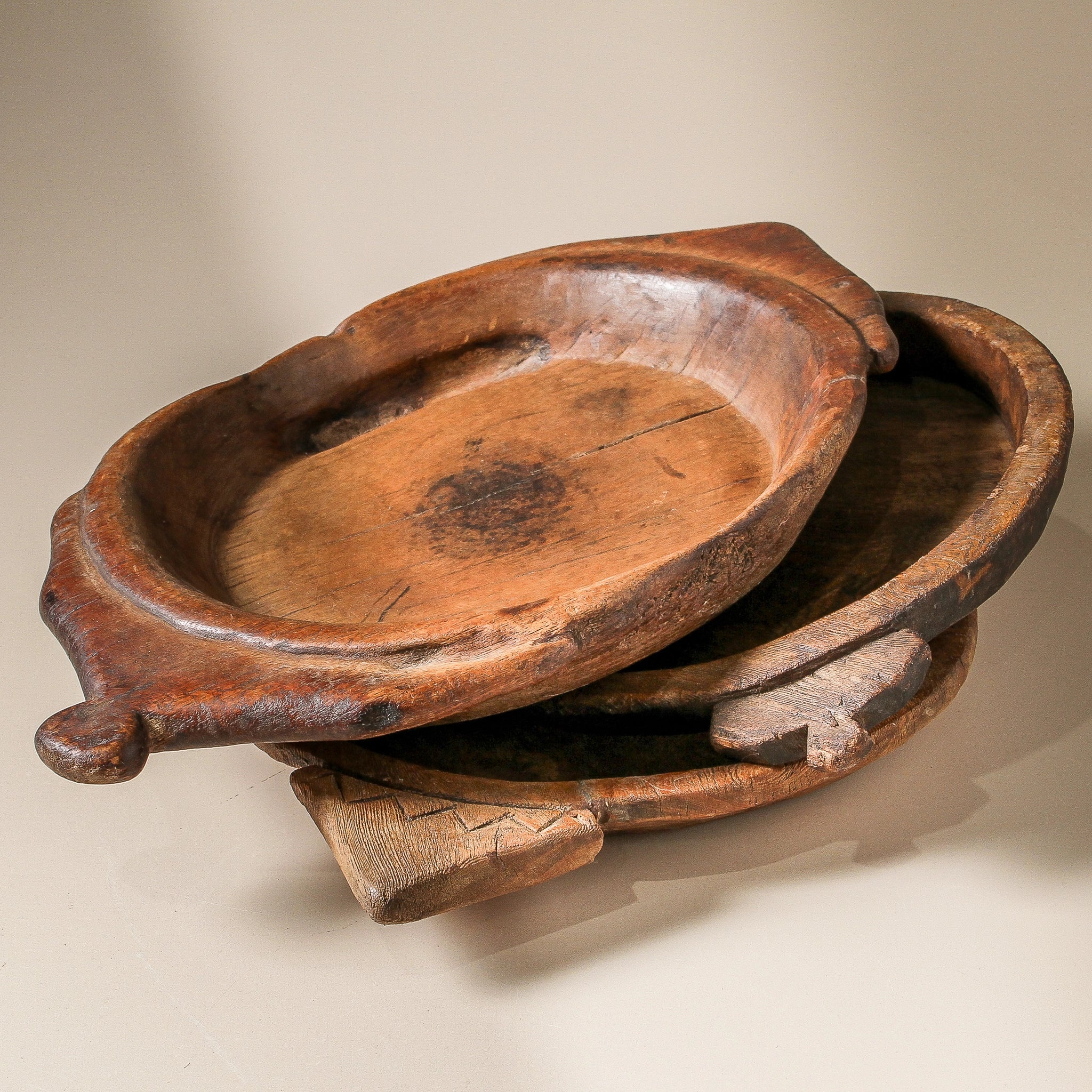 Vintage Indian Wooden Parat - Image 2