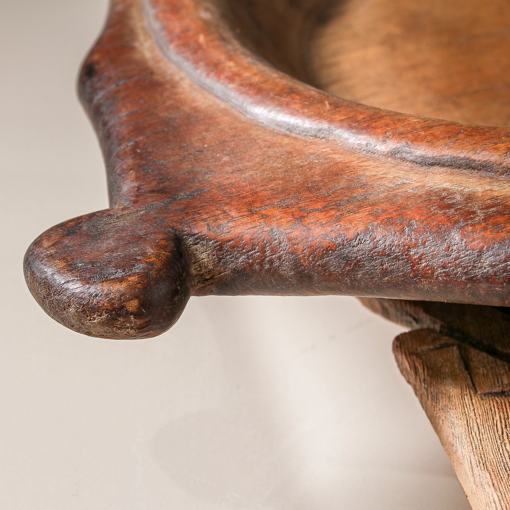 Vintage Indian Wooden Parat - Image 4